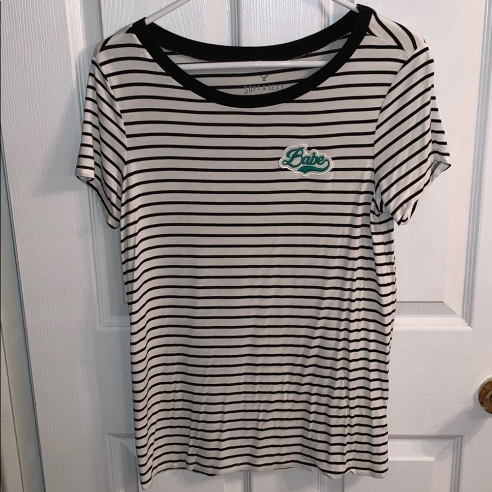 American Eagle stripped “Babe” T-shirt